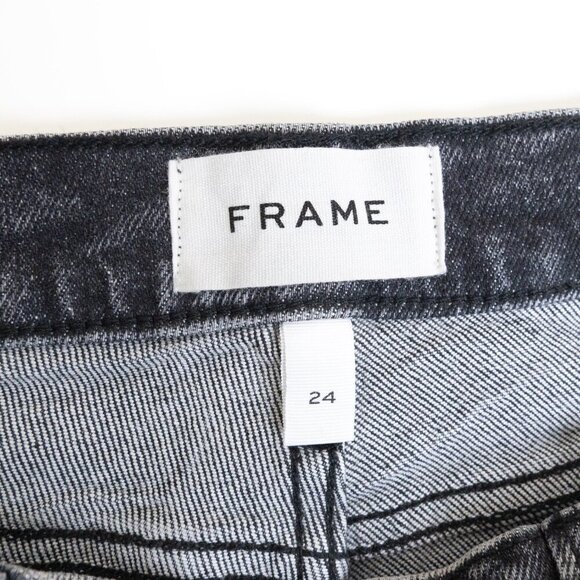 NEW FRAME Le High Straight Jeans Mid Rise Ankle Black Acid Wash Edgey - Picture 5 of 14